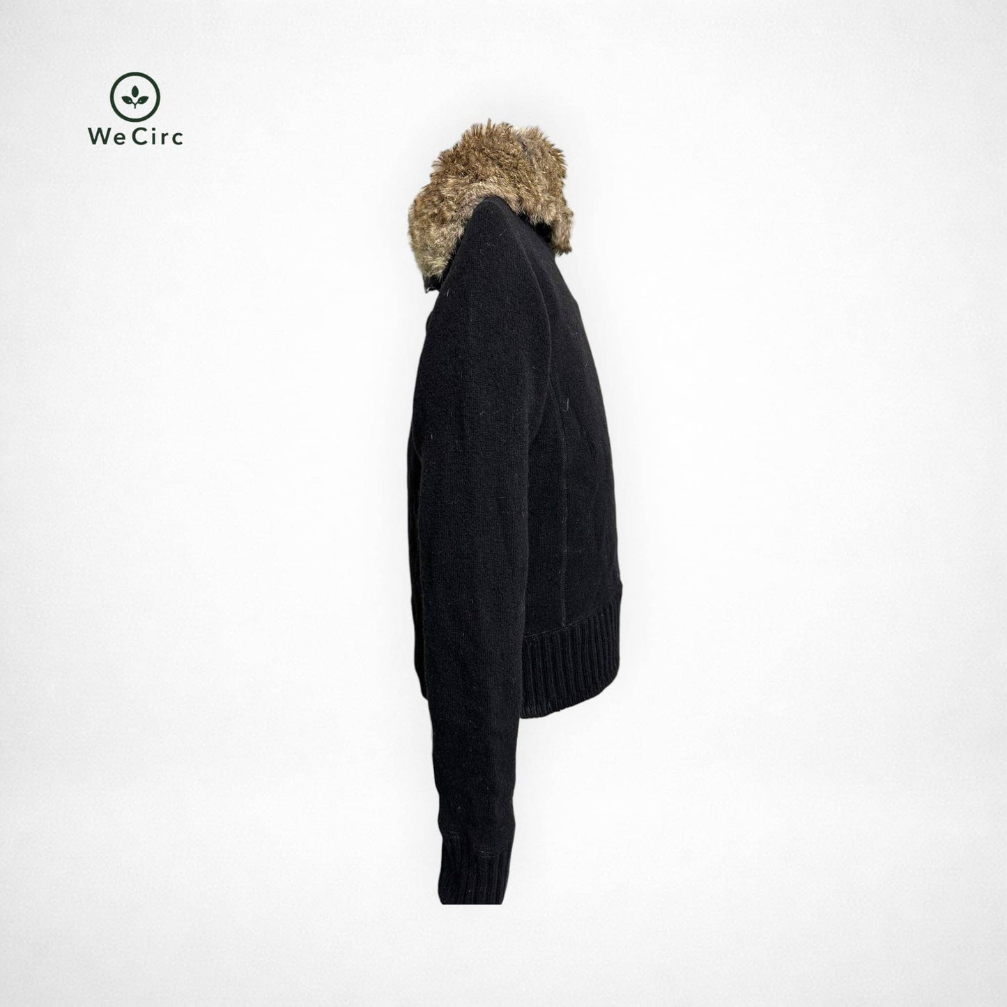 Strickjacke mit Fell Schwarz S - Detailbild