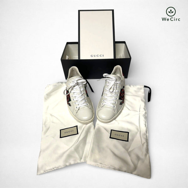 Baskets Ace blanches à imprimé serpent, taille 46