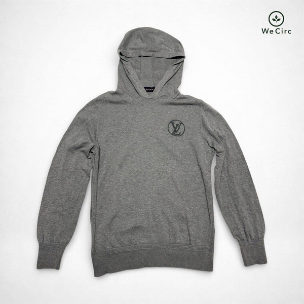 Sweat à capuche gris avec logo rond, taille M