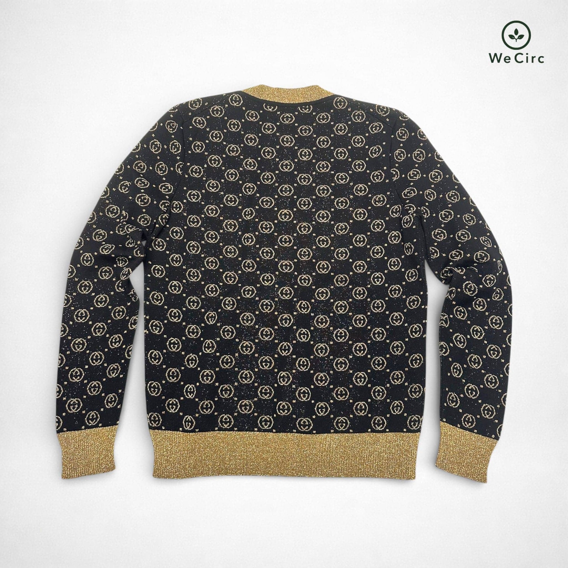 GG Metallic Woll-Jacquard Cardigan Schwarz M - Detailbild