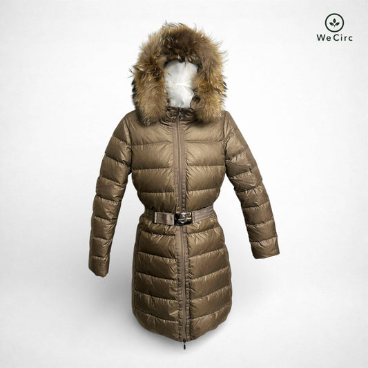 Moncler Nantesfur Daunenjacke Braun S - Hauptansicht