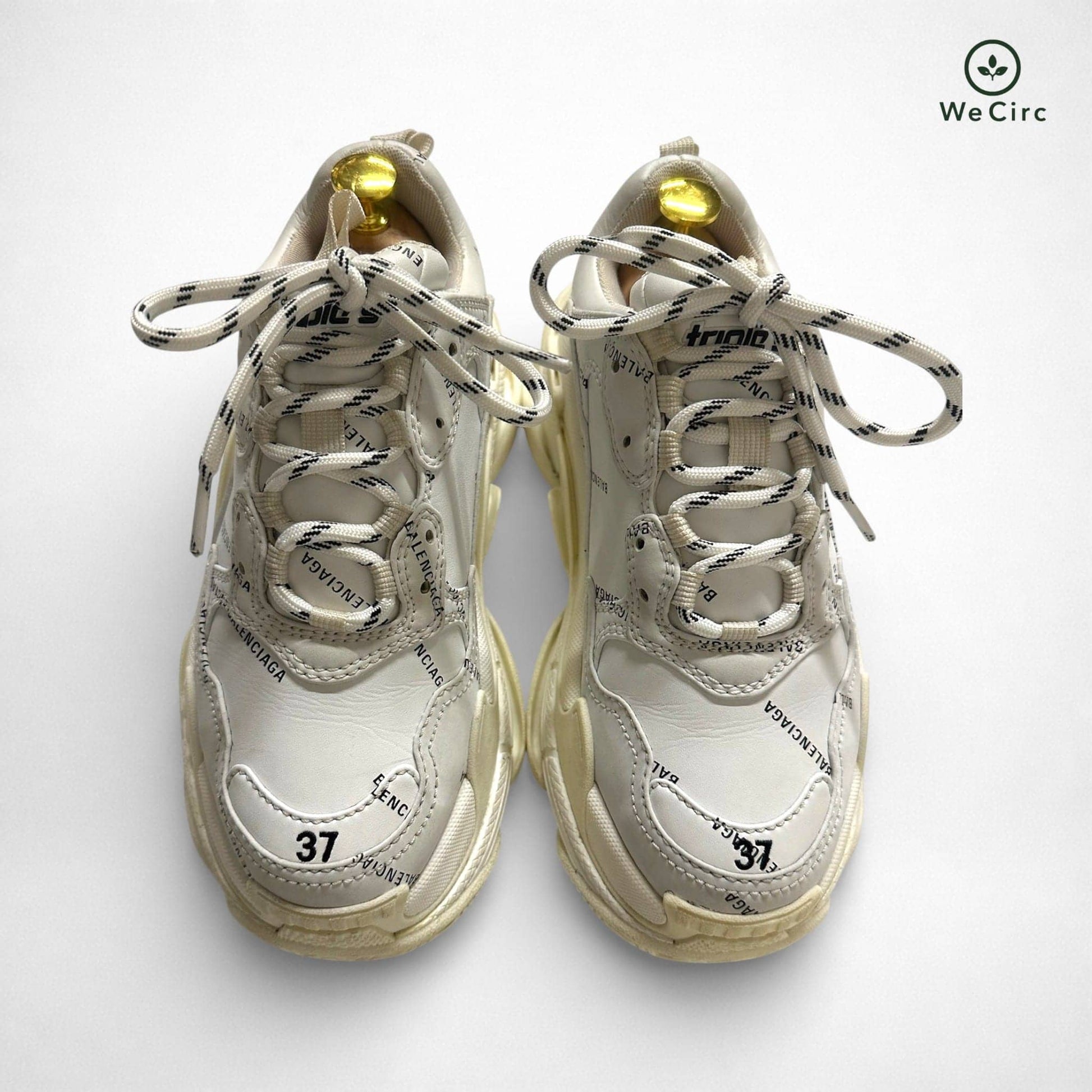 Triple S Logo Print Sneaker Weiß 37 - Detailbild