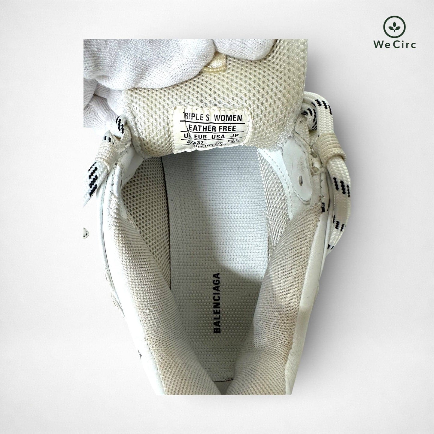 Triple S Logo Print Sneaker Weiß 37 - Detailbild