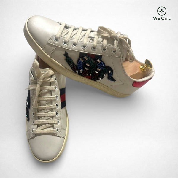 Baskets Ace Crystal Snake blanches, pointure 38