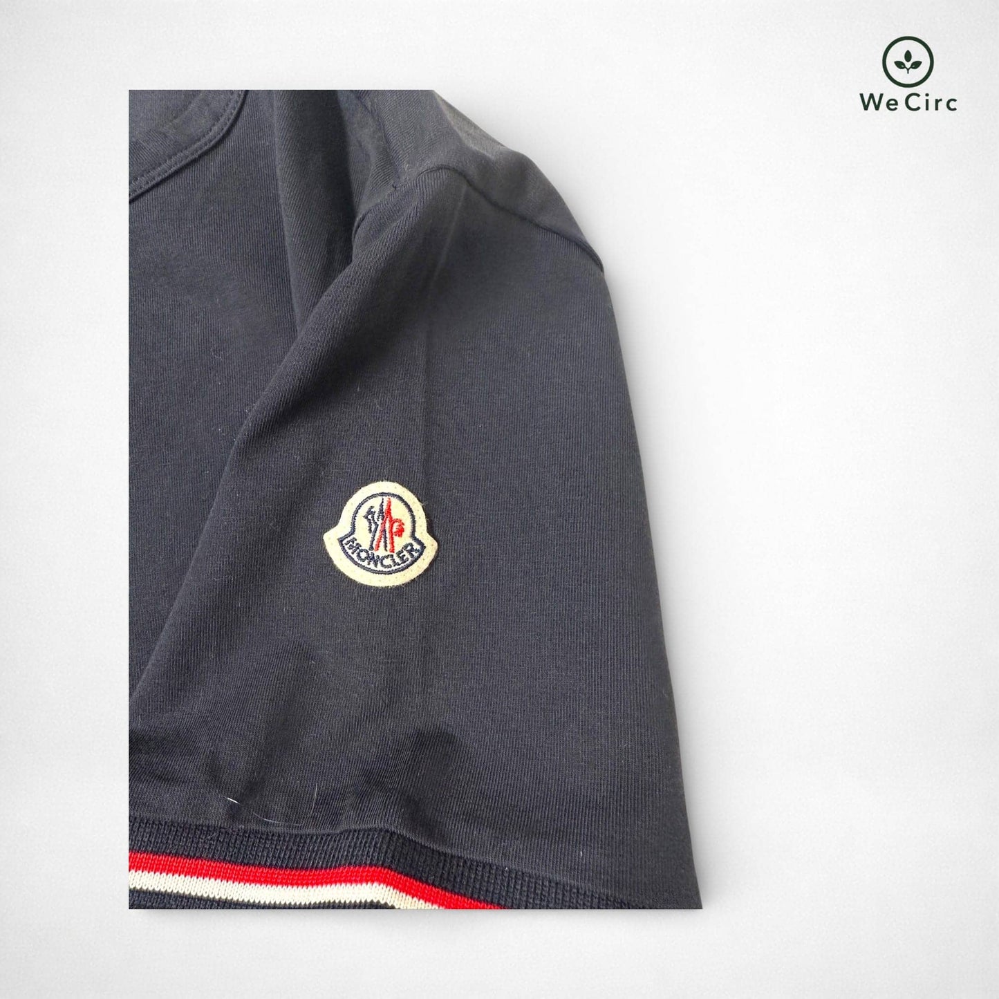 Basic Logo Shirt mit dreifarbigem Besatz Navy M - Detailbild