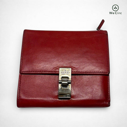 Leder Vintage Portemonnaie Rot - Hauptansicht